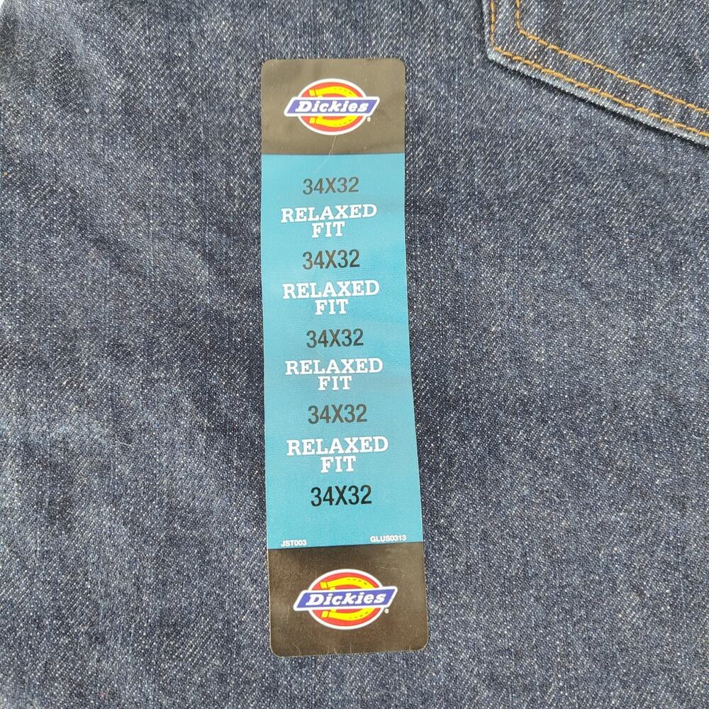 Dickies Flannel Lined Relaxed Fit Straight Leg Jeans 5-Pocket Dark Wash Blue NWT - Picture 2 of 11